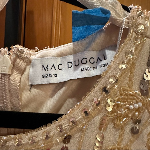 MAC DUGGAL CHARMEUSE RHINESTONE STRAP TRUMPET GOW - Picture 15 of 15